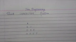 Print Character Pattern Java Programming Dev Domain