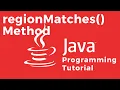 How to check whether subregions of two Strings are matching using the regionMatches method
