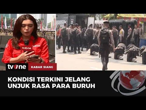 Unjuk Rasa Buruh, Polisi Pasang Kawat Berduri di Area Patung Kuda