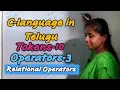 Tokens-10 Operators-3 Relational operators RC REDDY INSTITUTE OF TECHNOLOGY ATP BY JYOSHNA RANI