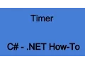 How To Use A Timer in NET C