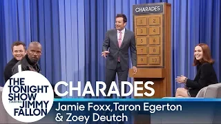 charades with jamie foxx taron egerton and zoey deutch