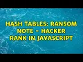 Hash Tables Ransom Note - Hacker Rank in Javascript