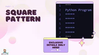 code 01 - Square Star Pattern Star Patterns Using Python techienik