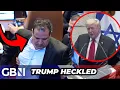 Download Lagu BREAKING: Protester CHARGES at Donald Trump during speech to Israeli parliament in security scare