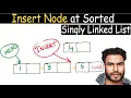 Insert Node at Sorted Linked List Data Structures in Hindi