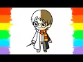 How to Draw and Color Harry Potter Coloring Page