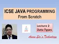 ICSE JAVA PROGRAMMING Lecture-2 DataTypes Easily Explained Data types Ranges Primitive and ref