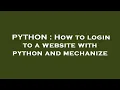 PYTHON How to login to a website with python and mechanize