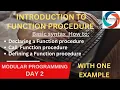 Tutorial - 2 On Modular Programming in QBASIC using Function Procedure with example SEE Exam