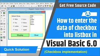 How to enter the data of checkbox into Listbox in visual basic 6 0 Checkbox implementation in vb6
