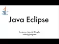 Java Eclipse Simple adding program tutorial
