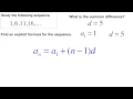 Arithmetic sequence find explicit formula