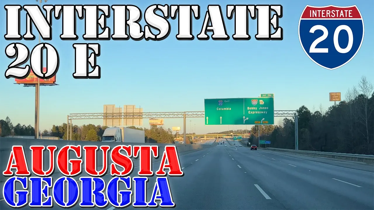 I-20 East - Augusta - Georgia - 4K Highway Drive