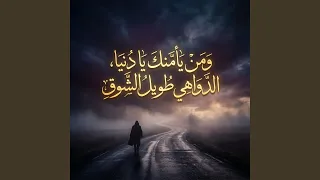 ومن يأمنك يا دنيا  الدواهي طويل الشوق دندنها