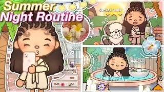 summer aesthetic night routine 🫧🌺 *WITH VOICE* || Toca Boca Roleplay