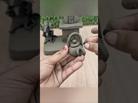 Diy Miniature Clay House making 🏡🏠Mitti ke Ghar/kitchen set mitti bartan #kitchenset #viralshorts
