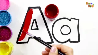 English Alphabet Letter A pronunciation Glitter