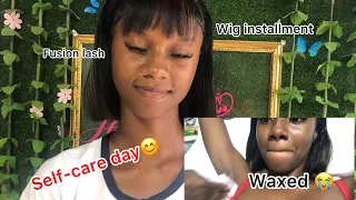 self care vlog watch me get fusion lash and waxed for the first time wig installment 
