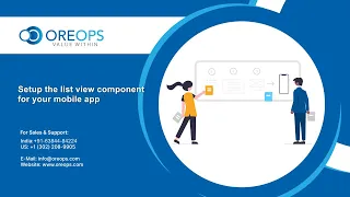 OREOPS Setup the list view component for your mobile app