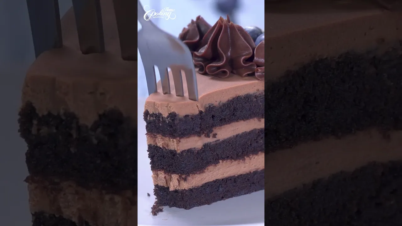 Decadent Double Chocolate Layer Cake: The Ultimate Recipe for Chocoholics! #shorts