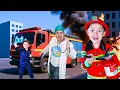 Lagu Hero Professions Firefighter Song and Superheros vs Zombie Spiders
