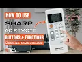 How to Use SHARP AC Remote Buttons Functions Heat Pump Remote Guide Model No CRMC-A751JBEZ