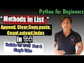 Python in HINDI For Beginners Lecture - 7 List Methods CALL 91 9773038607 For Online Training