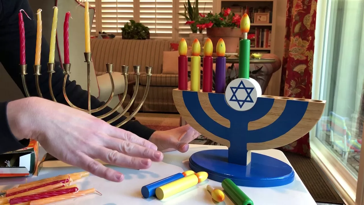 Hanukkah Candle Play Ideas for Preschool Age Children (using Menorahs and Play Dough)