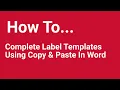 How To Complete Label Templates Using Copy And Paste In Word