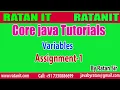 core java tutorials Variables Assignment-1 By Ratan Sir