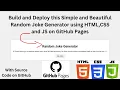 Create a Random Joke Generator with HTML CSS JS GitHub Pages Deployment replit GitHub
