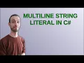 Multiline string literal in C