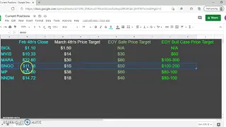 BIOL IS MARA BNGO MP NNDM Price Targets with DD Links