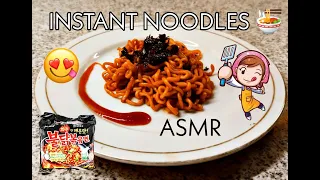 SPICY INSTANT NOODLES | ASMR COOKING | SAMYANG KW | MASAK MIE INSTAN