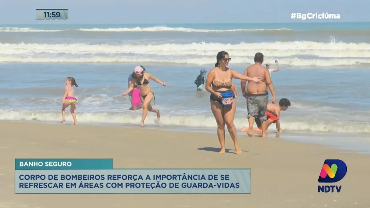 Corpo de Bombeiros reforça importância de se refrescar em áreas com proteção de guarda-vidas