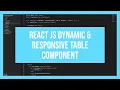 ReactJS Dynamic Responsive Table Component