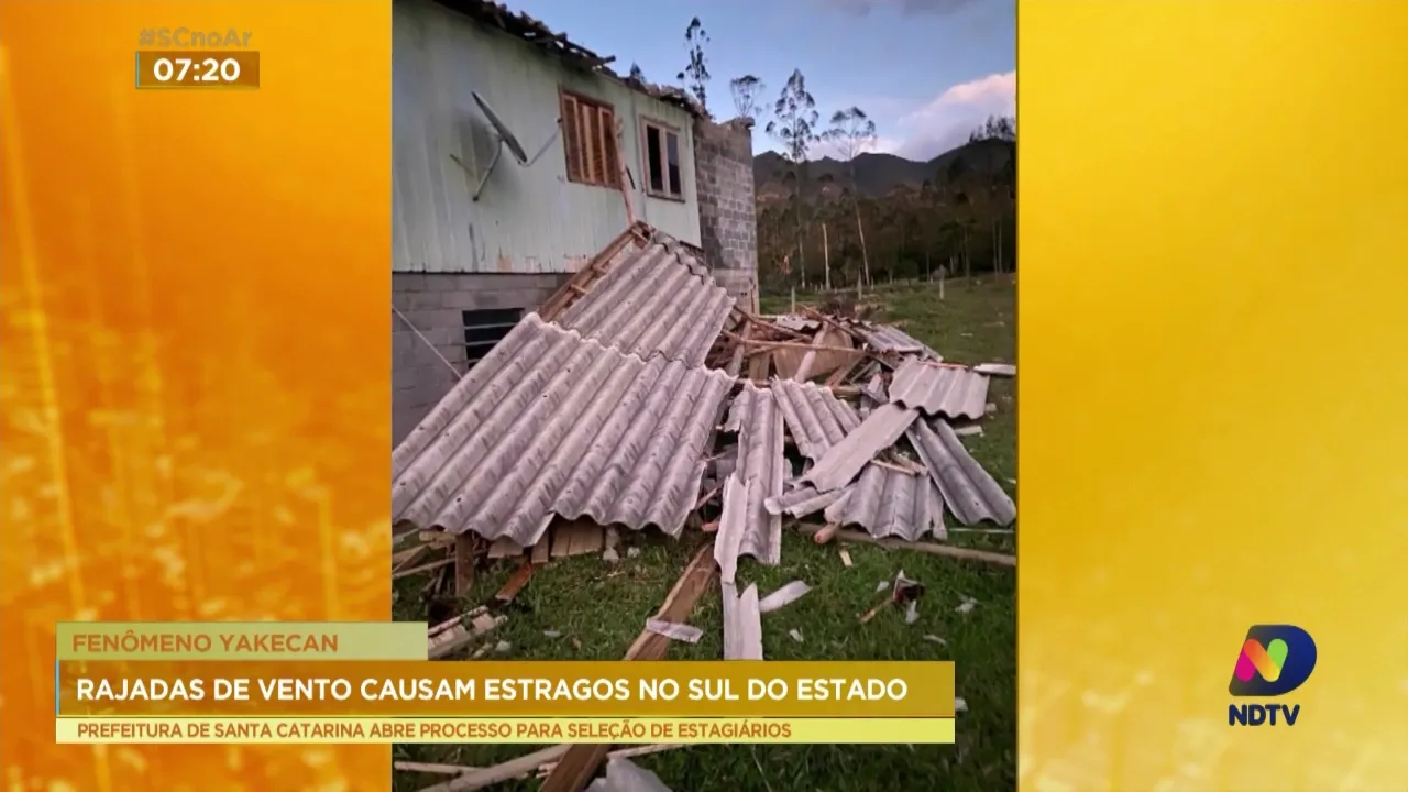 Fenômeno Yakecan: rajadas de vento causam estragos no sul de Santa Catarina