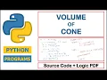 Python program to find the volume of the cone