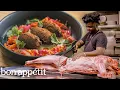 A Day at Austin s Top Caribbean Restaurant Cooking Whole Wild Boar On The Line Bon Appetit