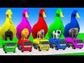 Download Lagu Long Slide Game With Cow Elephant Gorilla Hippopotamus Tiger - 3d Animal Game - Funny 3d Animals