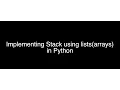Stack using list - arrays Python
