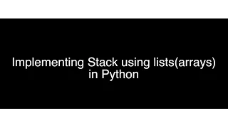 Stack using list - arrays Python