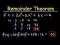 Remainder Theorem and Synthetic Division of Polynomials