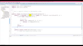 Sort a generic Stack in descending order - Java