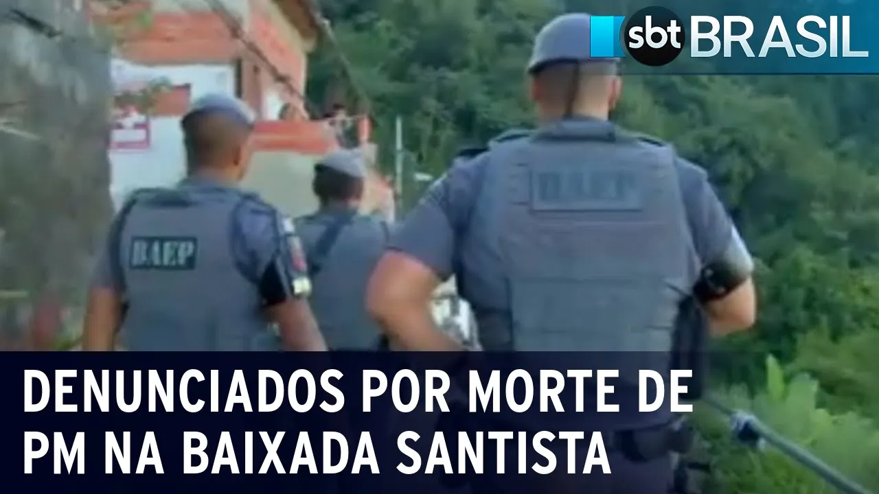 Três indiciados por morte de PM na Baixada Santista | SBT Brasil (05/08/23)