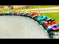 MONSTER JAM BIG LITTLE MONSTER TRUCKS HOT WHEELS SLIDE PLAY