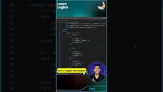 Learn to refine tables using thead tbody tfoot HTML Shorts Series