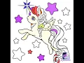Unicorn in magical land colouring GIF