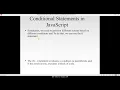 WT Wk 10 04 Conditional Statements in JavaScript